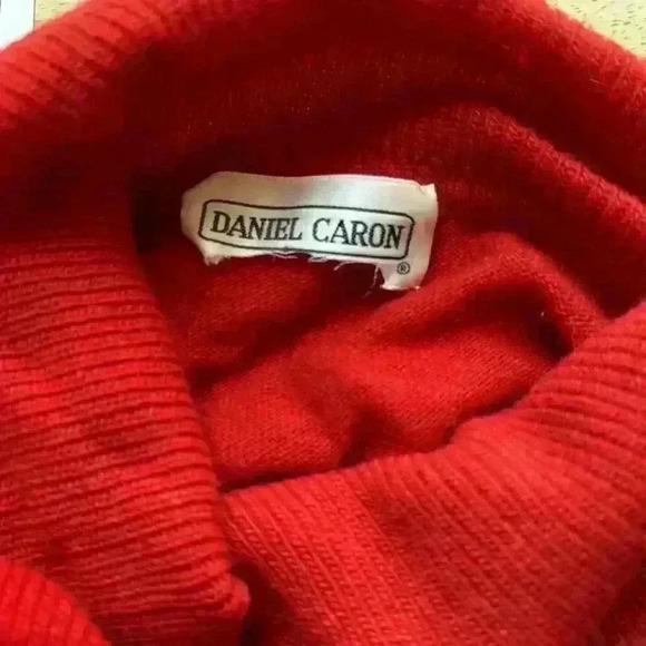Vintage 80's Daniel Caron 100% Cashmere Red Sweater Dress / Tunic Size S - Picture 5 of 5